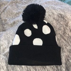 Black and white beanie